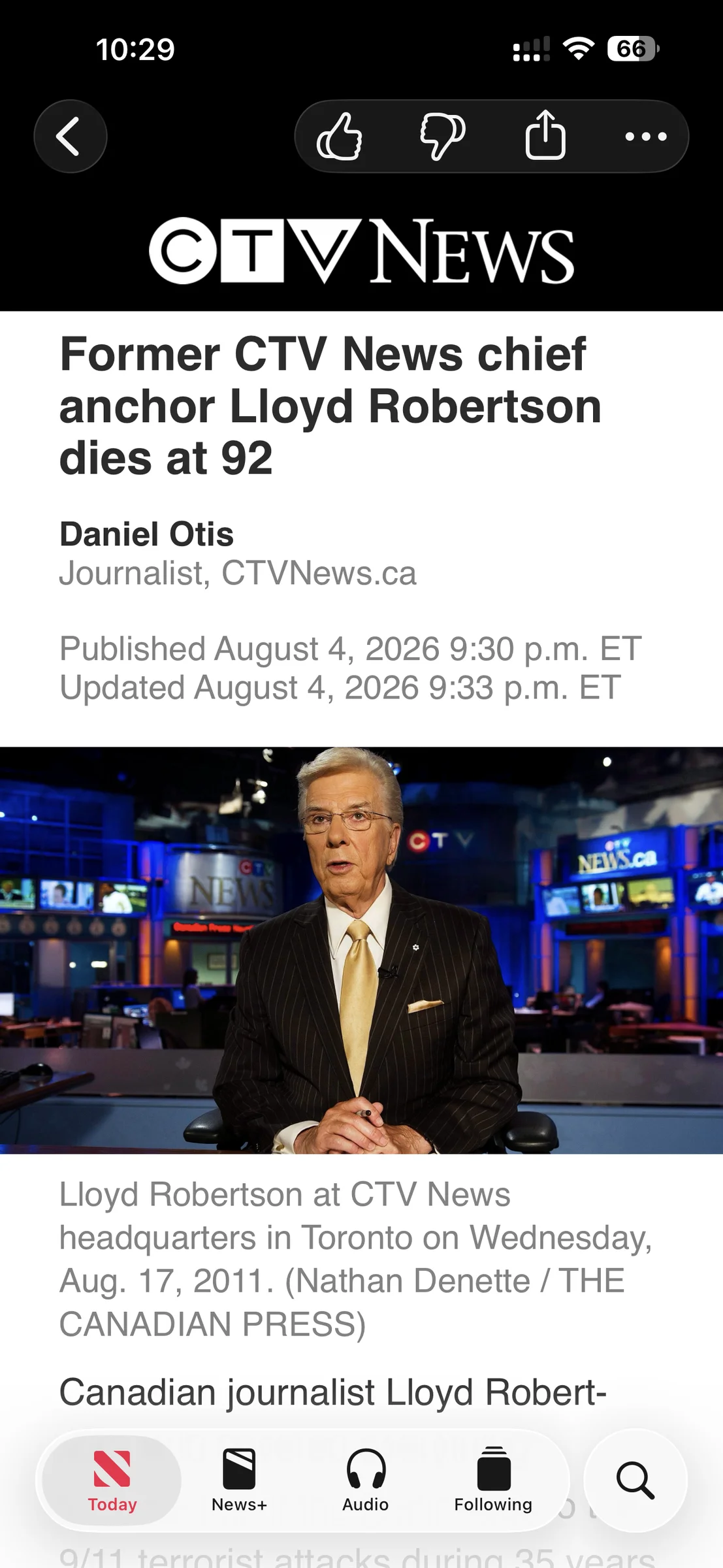 Just about to swing into bed and my favourite news anchor as a kid just passed away. I would always get excited when he’d draw the umbrella